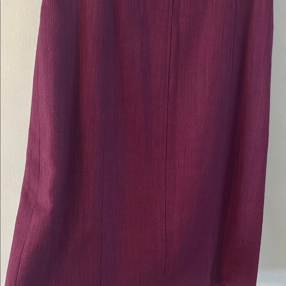 Ann Taylor Burgandy Sheath Midi Wool Dress Scoop Neck Sleeveless - Picture 4 of 11